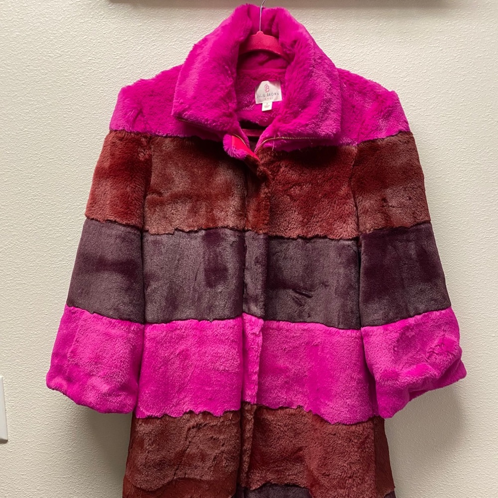 Julie Brown Faux Fur Ombré Coat